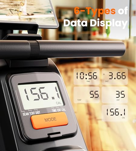 Magnetic Rowing Machine for Home - Bluetooth, LCD Monitor, Classic
