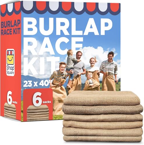 Burlap Potato Sack Race Bags - Set of 6, 23x40 for All Ages