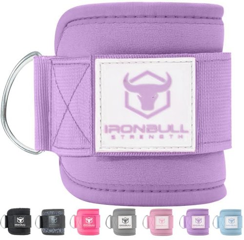 Women's Ankle Strap for Cable Machines & Resistance Bands: Gym & Home Workout Cuff Attachment for Leg Extensions, Kickbacks, Hip Abductors - Booty Exercises (Lavender, Pair)