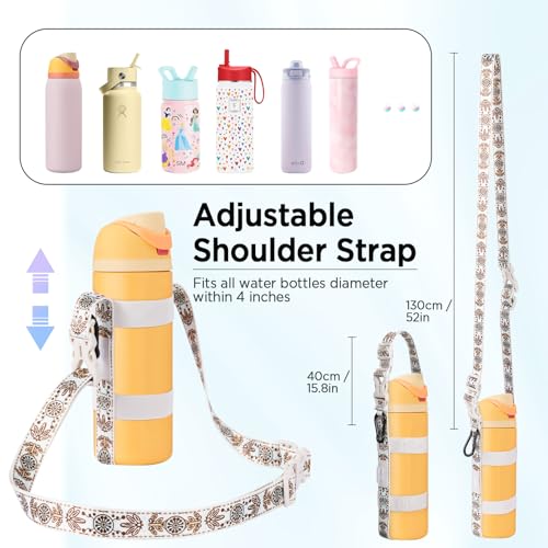 Universal Water Bottle Holder Sling with Carabiner - Beige