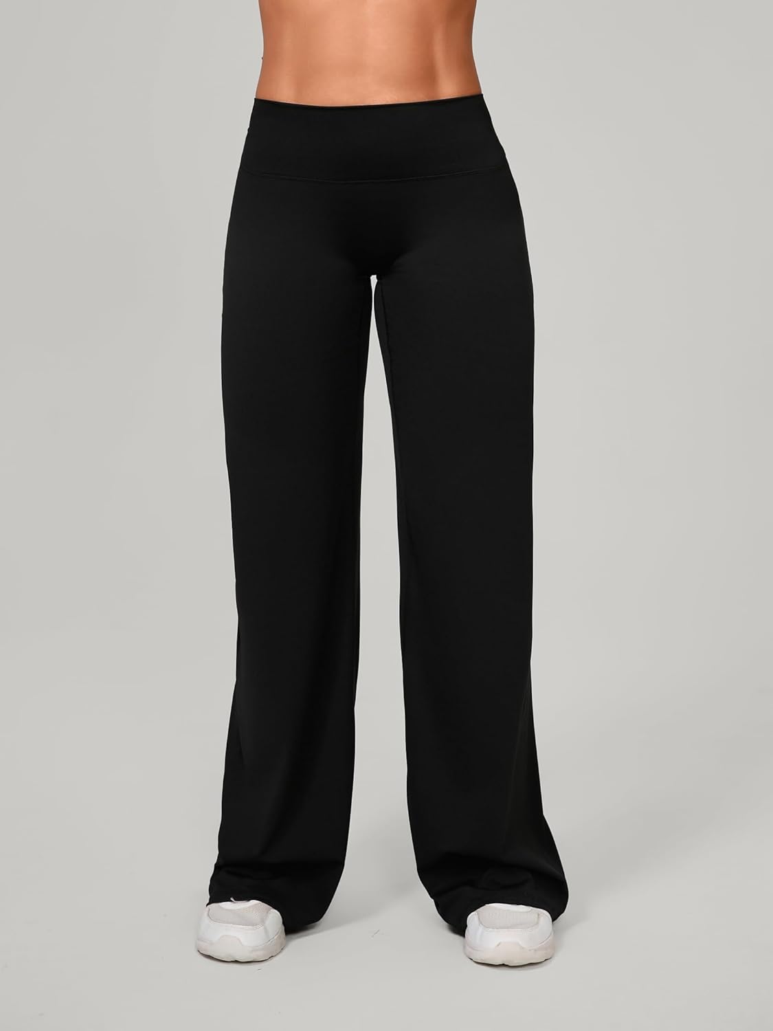 ABOCIW Women's High Waist Straight Leg Gym Leggings - No Front Seam, Comfortable Yoga Pants