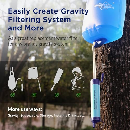 Membrane Solutions Personal Water Filter Straw S1 4 Pack - Blue