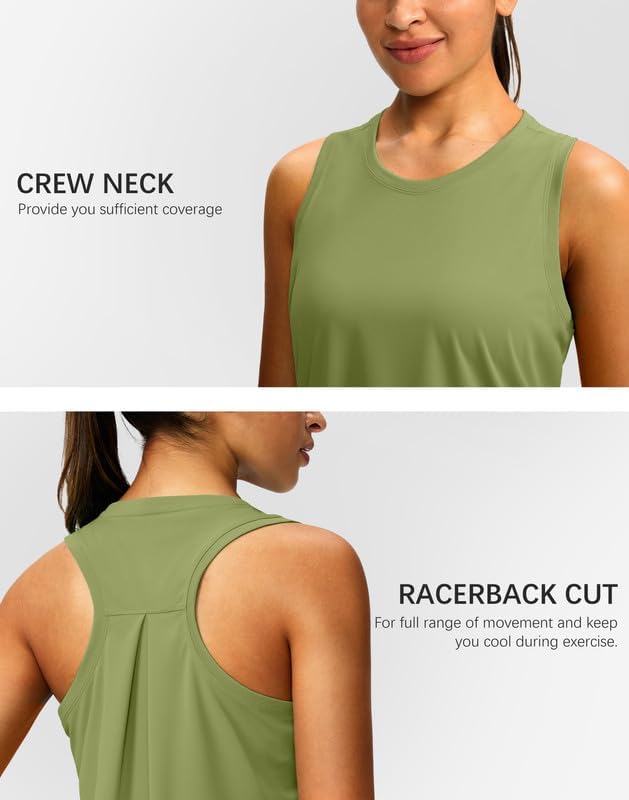 Skiennix Women's Racerback Workout Tank Top - Sleeveless Loose Fit for Yoga & Running | Gym Shirt