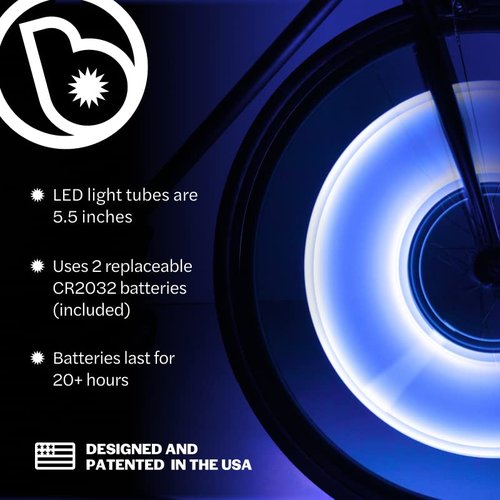 Brightz SpinBrightz LED Bike Wheel Lights - Kids Bike Lights for Night Riding - Bike Accessories for Boys, Girls & Adult Bikes - Cool Stocking Stuffers for All Ages (Blue)