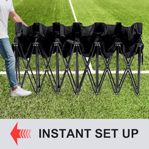 6-Seat Portable Soccer Bench with Back Rest & Carry Bag
