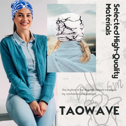 Lightning Pattern Knitted Beanie Hat - One Size / Black White