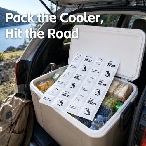 Flexible Reusable Ice Packs for Coolers - 6 Cut-to-Fit Sheets