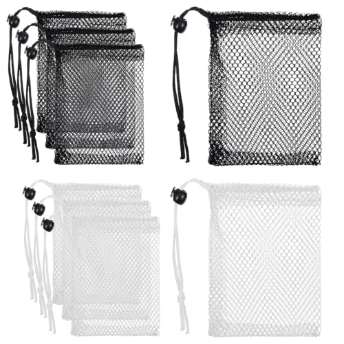 Small Mesh Drawstring Bags - 6 Piece Set for Travel and Organization