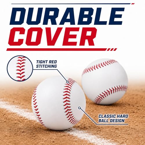 HolyElks 6 Pack Hard Baseballs with Raised Seams - Practice, Training & Recreational Use