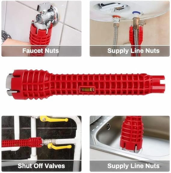 Zeromall 14-in-1 Multi-functional Pipe Wrench, Faucet and Sink Installer, Anti-Slip Pipe Wrench Plumbing Tool for Sink/Bathroom/Kitchen Plumbing Installation and Repairs
