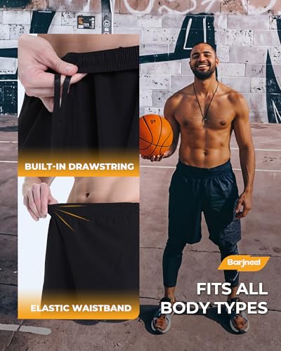 Men's Quick Dry Gym Basketball Shorts - 2 Pack Athletic Activewear
