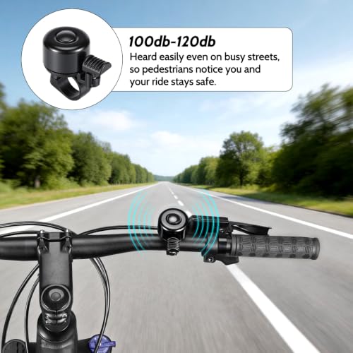 Bike Bell - Colorful Bicycle Bell for Adults & Kids - Black