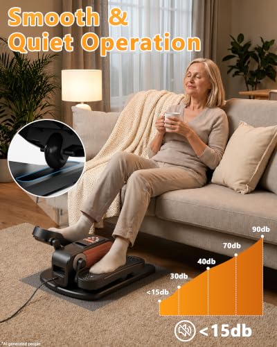 Under Desk Elliptical Exerciser - 12 Speeds, LCD Display, Black