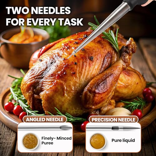 Stainless Steel Turkey Baster with Needles & Brushes for Cooking & Grilling