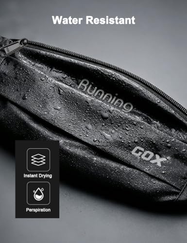 GOX Black Running Belt Bag Phone Holder Small Fanny Pack for Men