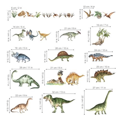 decalmile Dinosaur Wall Decals Jungle Dinosaur Volcano Cave Dino Wall Stickers Baby Boy Kid Bedroom Playroom Wall Decor