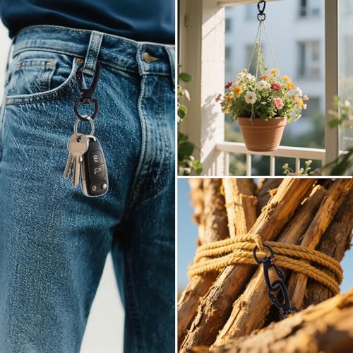 Heavy-Duty Dog Leash Clips - 2 Pack Locking Swivel Ring - Black