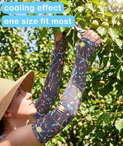 Cooling Arm Sleeves with Thumb Holes - Painting Pattern