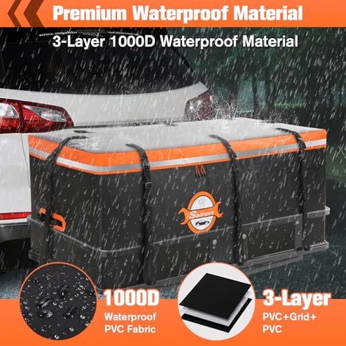 20 Cu Ft Waterproof Hitch Cargo Carrier Bag with 8 Straps