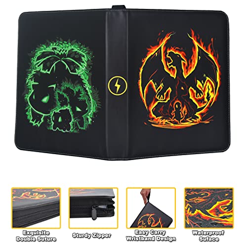 LIMSTDIC Black 900-Pocket Card Binder with Zipper for Trading Cards, Collectibles Storage Album