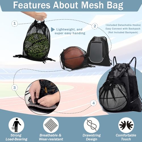 Drawstring Basketball Backpack - Coal Black, Foldable Sports Sack