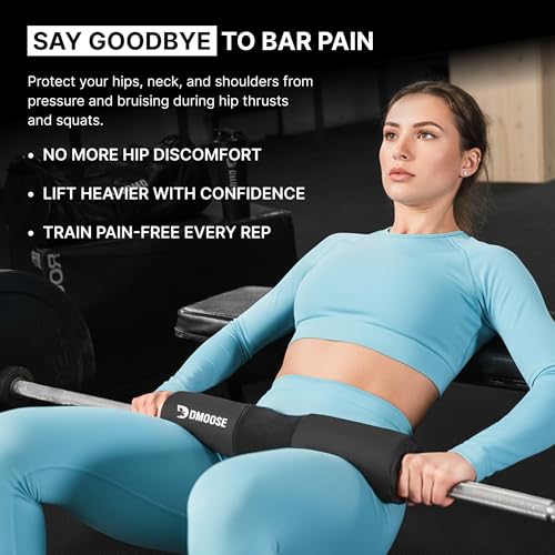 Barbell Pad for Hip Thrusts, Squats & Lunges - Black Covered