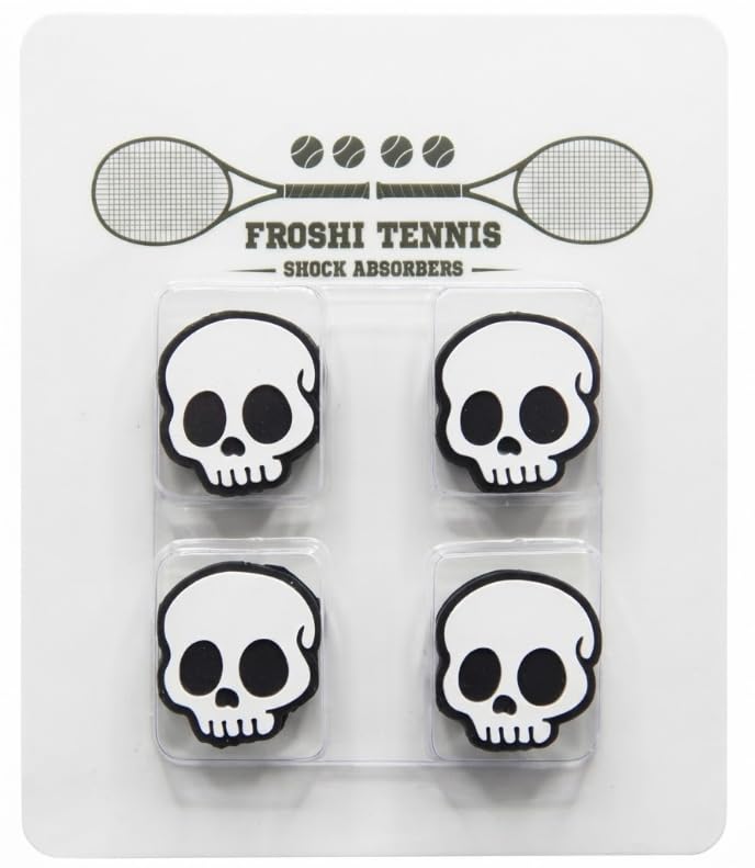 FROSHI Skull Tennis Vibration Dampeners 4-Pack Shock Absorbers for Rackets
