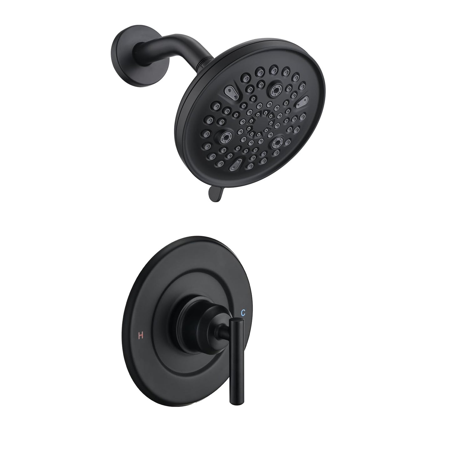 Replacement for Moen Shower Faucet Trim Kit, 9-Setting High Pressure Rain Showerhead, Shower Handle (Valve& Catridge Not Inclued), Matte Black