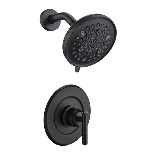 Replacement for Moen Shower Faucet Trim Kit, 9-Setting High Pressure Rain Showerhead, Shower Handle (Valve& Catridge Not Inclued), Matte Black