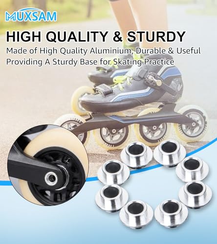 8-Pack Inline Skate Bearing Spacers for 8mm Axles - Silver