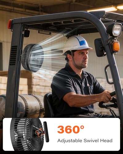 7.5" Rechargeable Golf Cart Fan with Magnetic Mount - 4 Speed Modes