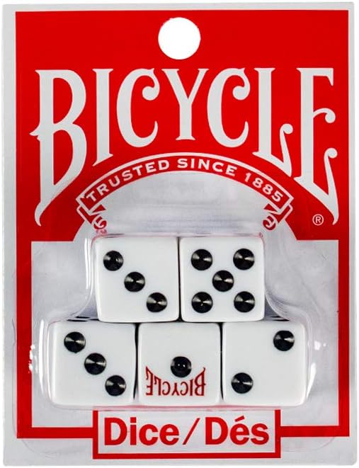Skiennix Bicycle Dice Set - 5 High-Quality Dice for Fun Games | Perfect for Family Game Night