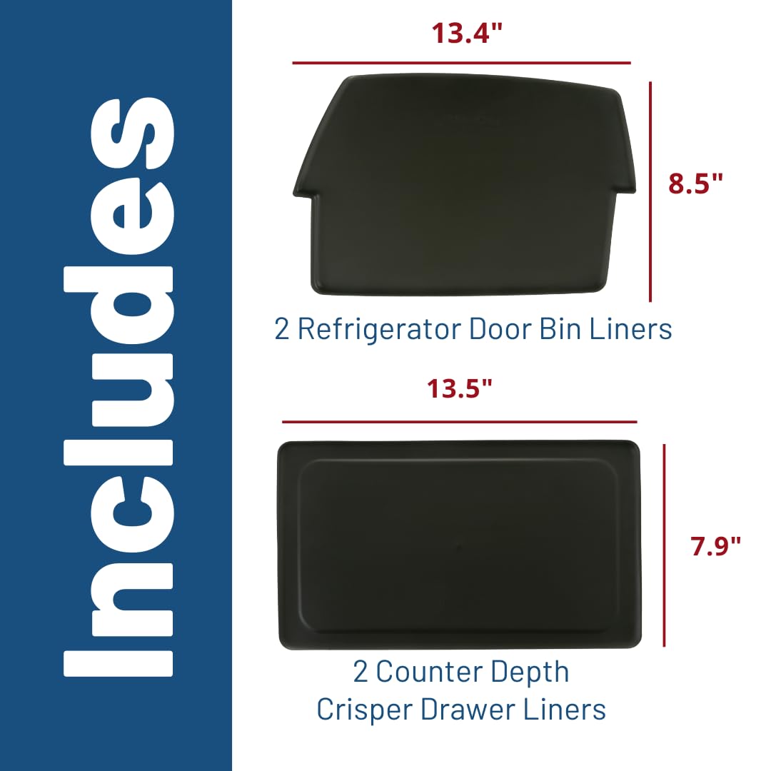 GE Appliances Refrigerator Drawer & Bin Liners with Microban for Counter Depth Refrigerators – Durable, Easy-Clean, Anti-Microbial Protection