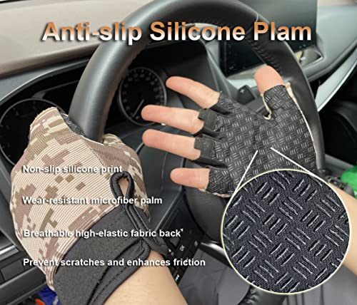 Fingerless Tactical Gloves for Men & Women - Medium Black