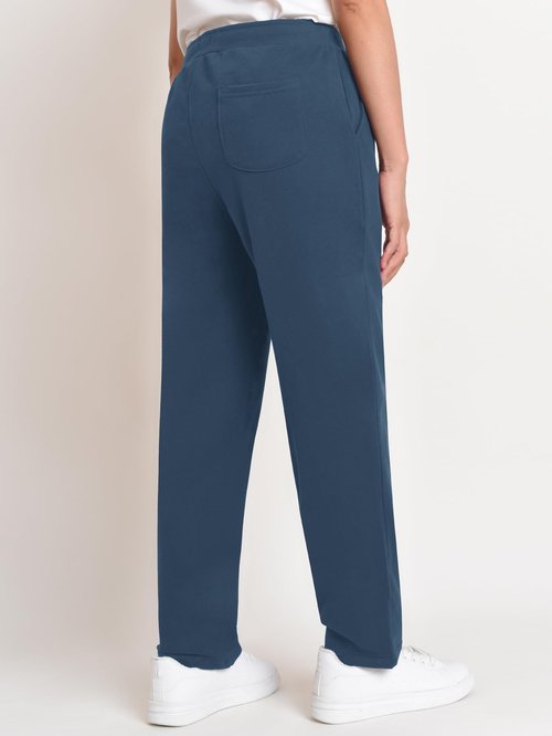 Weintee Women's Petite Sweatpants Jogging Pants with Pockets M Dark Steel Blue