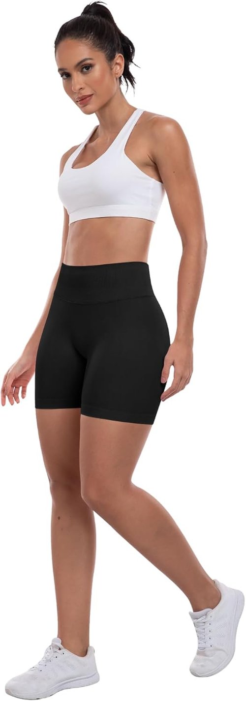 ATHVOTAR Women's Workout Gym Shorts - High Waisted Seamless Scrunch Butt Lifting Design