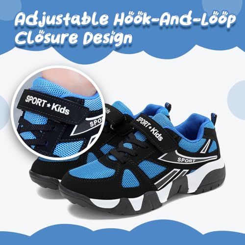 Kids Running Shoes Boys Girls Mesh Breathable Tennis Sneakers 3 Big Kid / 801-black_blue