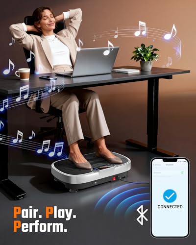 3D Vibration Plate Exercise Machine - Silver & Black, 455lbs Capacity