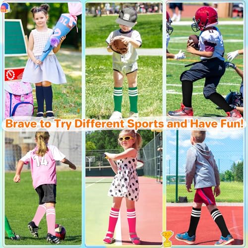Kids Soccer Socks - Toddler & Youth Baseball Socks - Pure Black - 3-6 Years