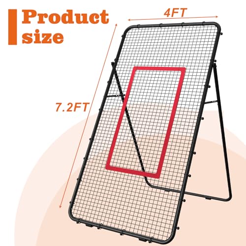 Adjustable Volleyball Rebounder Net 7x4 FT - Black