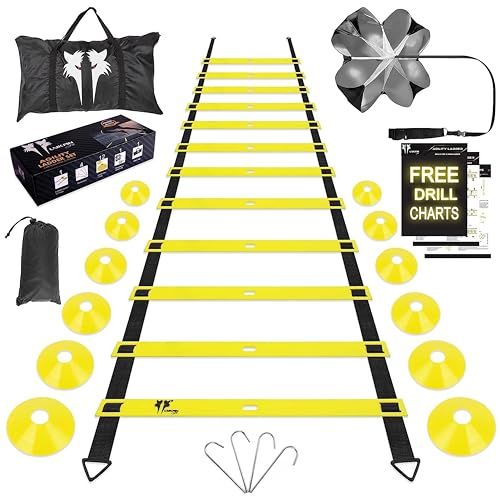 Agility Ladder Training Set with 12 Cones - Yellow