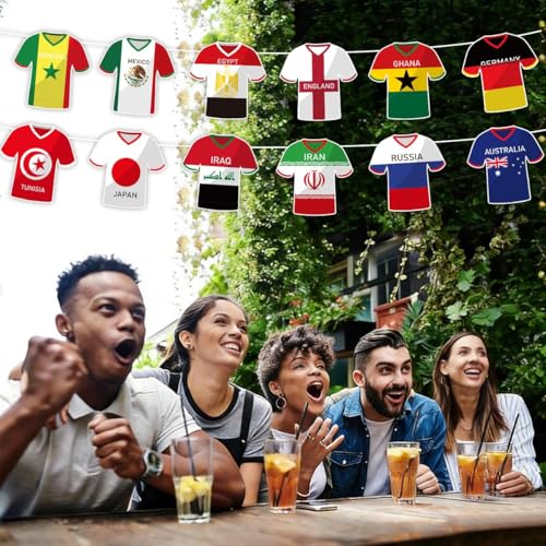 49-Piece International Soccer Jersey Flag Banner - World Cup Party Decor