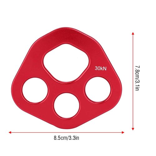 VGEBY Rigging Plate, Lightweight Aviation Aluminum Descender Plate with 4 Holes for Climbers Mountaineers Rescue Operations and Rope Access