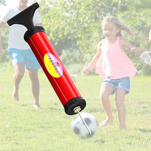 Portable Hand Air Pump Kit for Sports Balls & Inflatables - Red