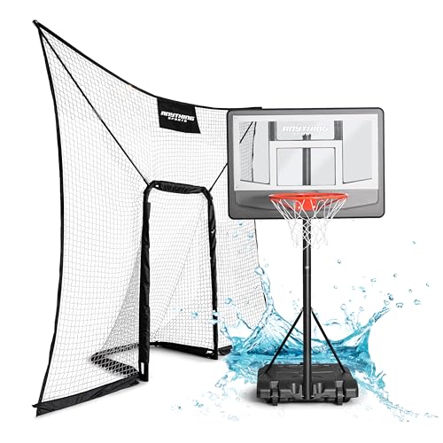 Adjustable Pool Basketball Hoop with 10x8 FT Backstop