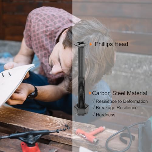 Skateboard Mounting Hardware - Carbon Steel Screws & Nuts 2"