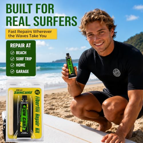 1oz Surfboard Repair Kit - Epoxy Fiberfilled Ding Repair for Epoxy & Polyester Boards