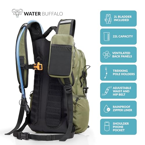 22L Hydration Backpack with 2L Bladder - Canopy/Medium