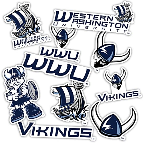 Western Washington Vikings Sticker Decal - 8.5 x 11 Inches Vinyl Sports Fan Gift