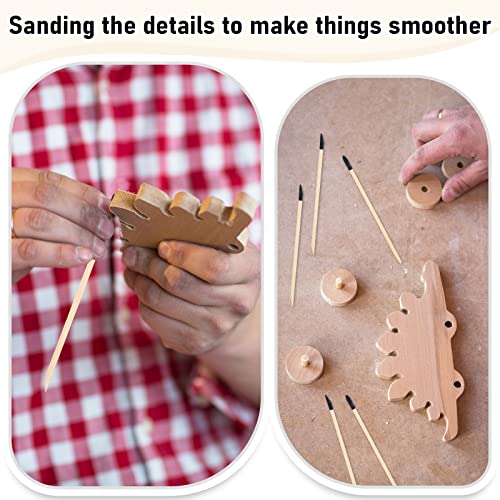 Macarrie 50 Pack Sanding Sticks 280 Grit Matchsticks Sanding Twigs Fine Detailing Sticks for Plastic Models Wood Hobby, 5.4 x 0.2 Inch